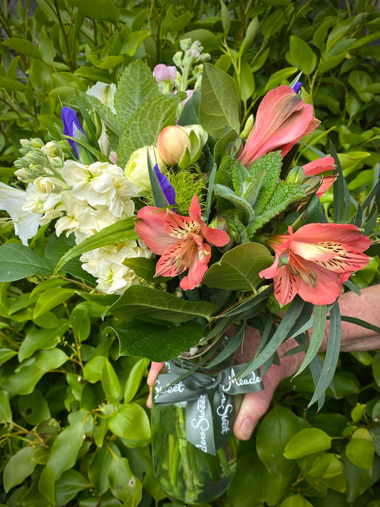 British-grown spring flowers including iris and ranunculus