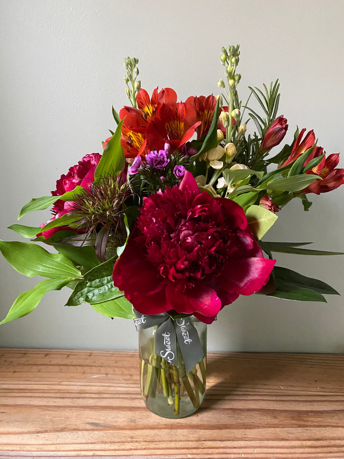 British-grown peonies in our weekly posies