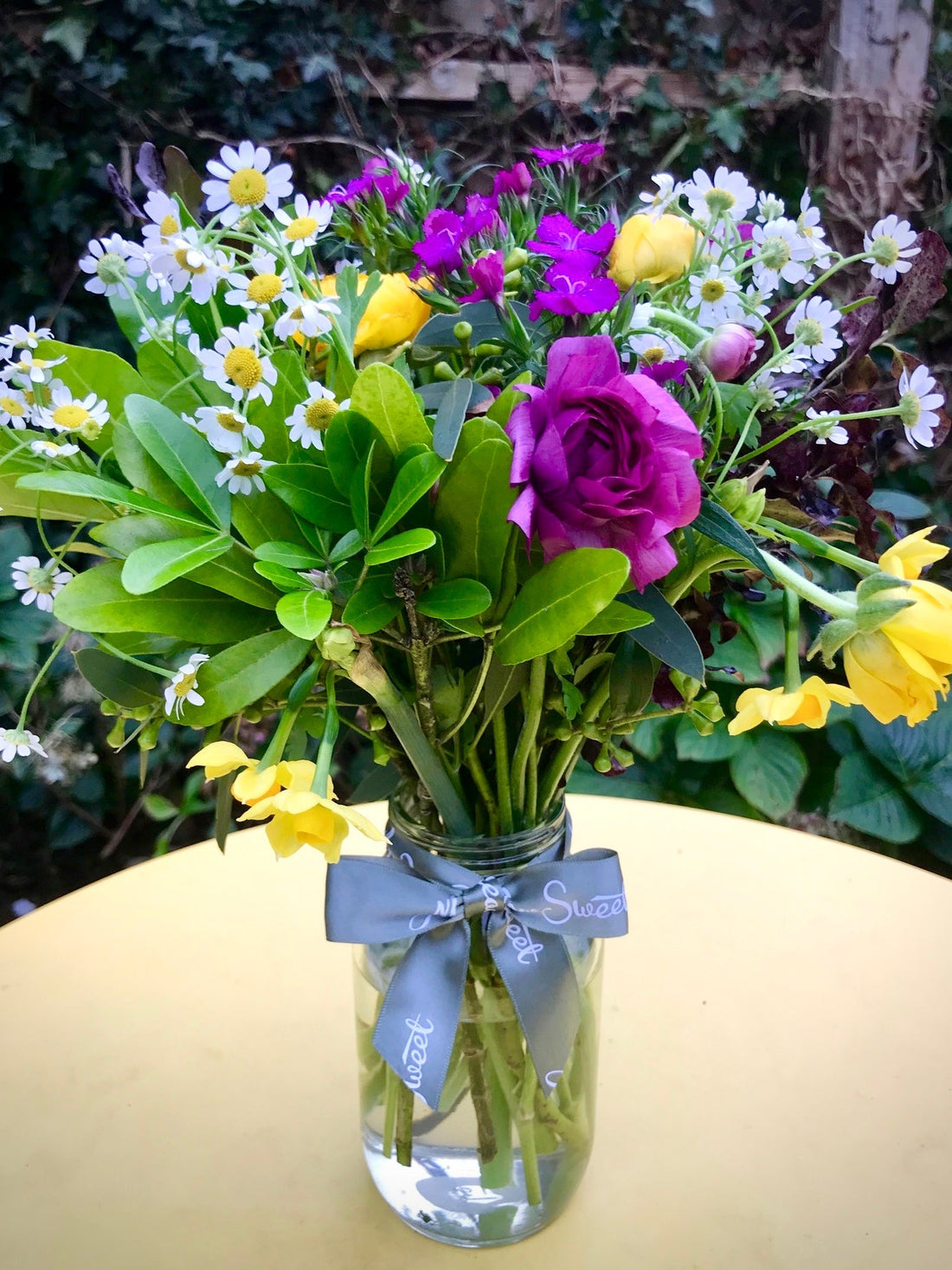 Colourful British grown flowers in the winter