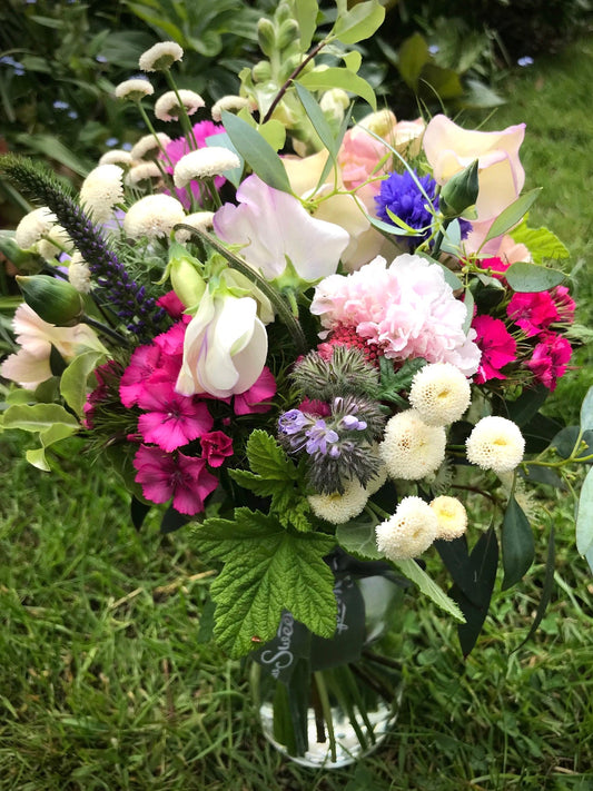 British early summer seasonal fragrant flower posy with free UK delivery