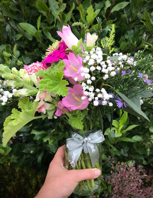 Autumn British grown flowers including campanula and snapdragons