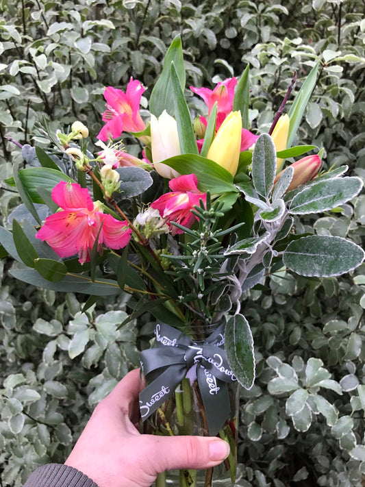 British winter flowers and foliage flower subscription, tulips