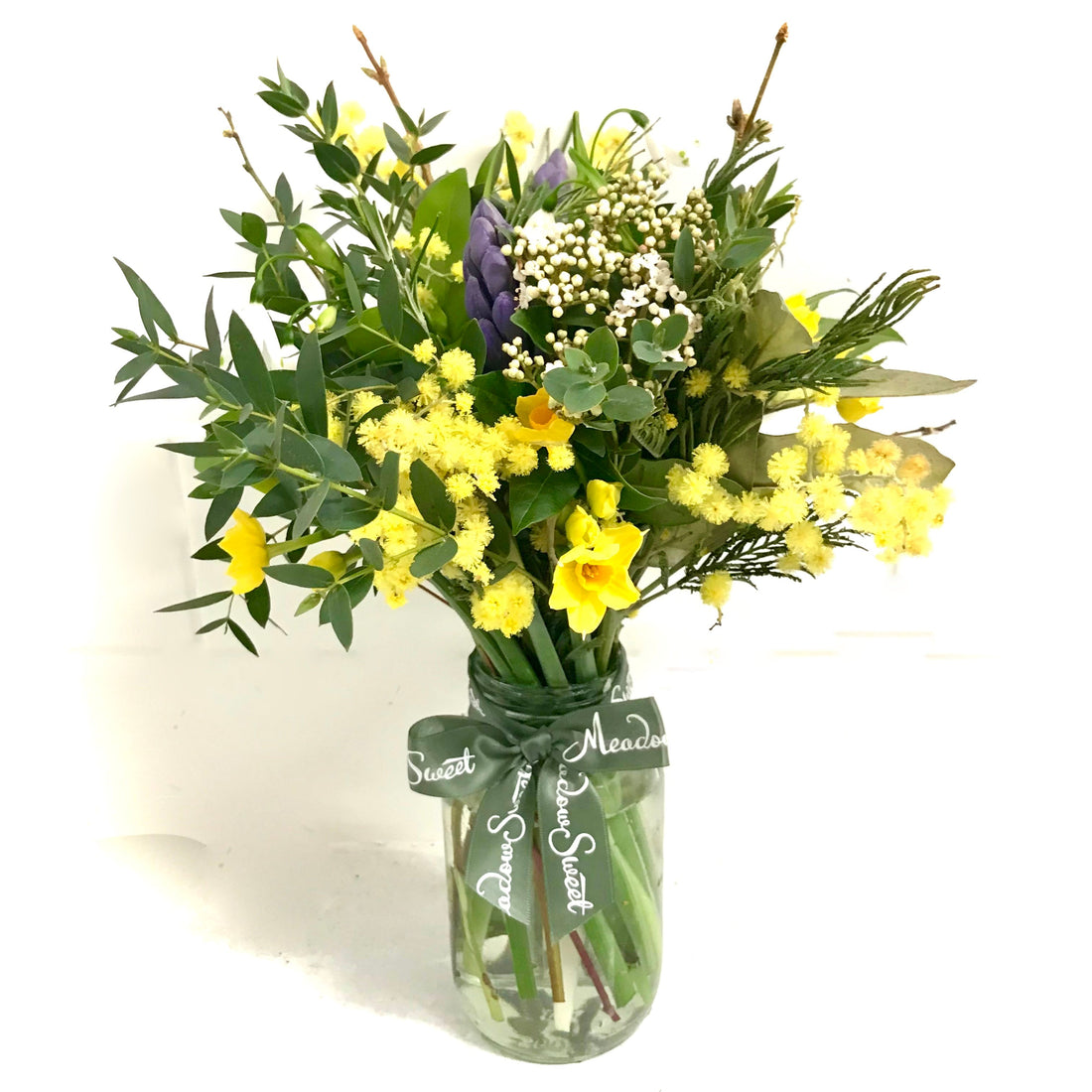 Flowers for Ukraine, Spring British blue and yellow flower posy