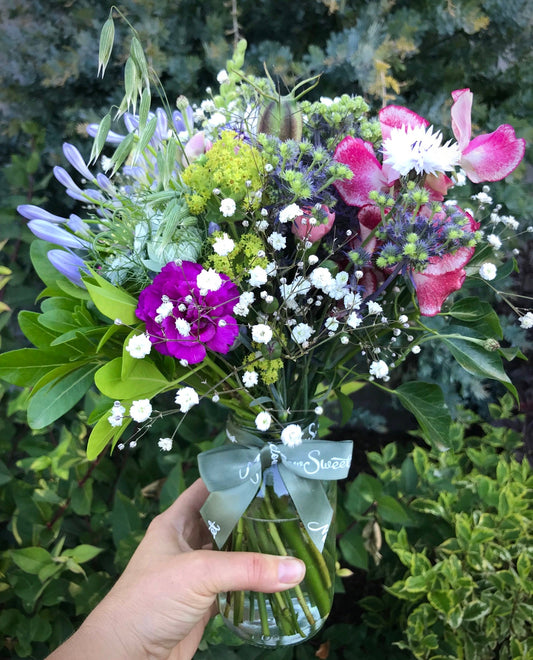 British, seasonal flower posy in July