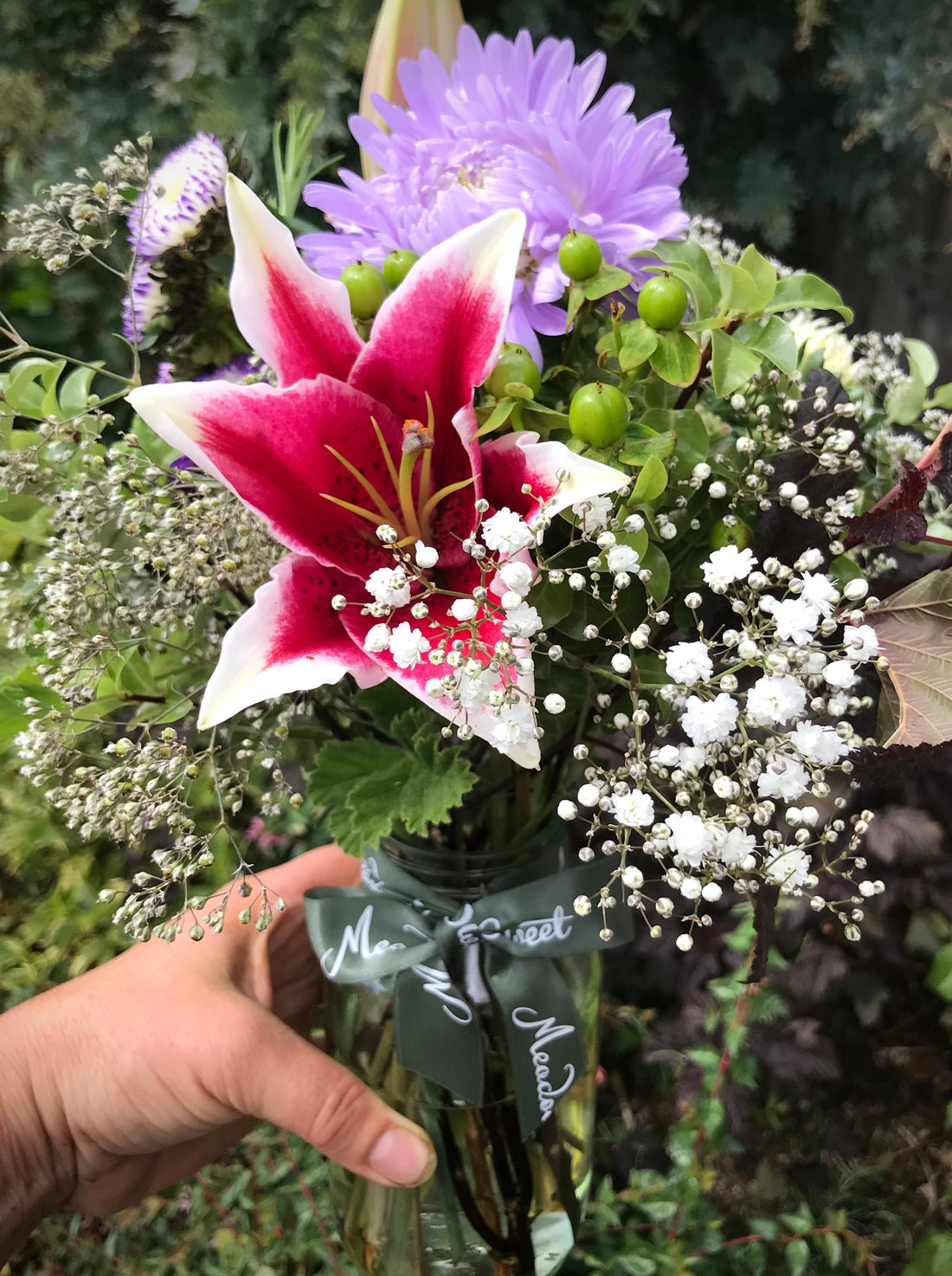 British Summer flowers in this MeadowSweet posy