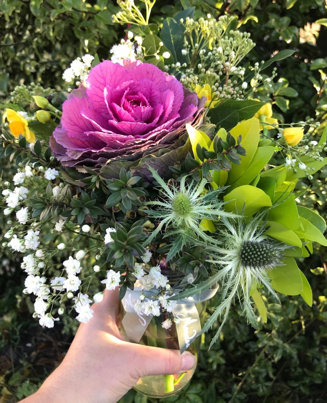 British seasonal posy in December with free UK delivery