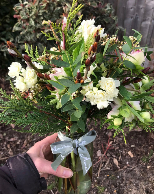 British seasonal winter flowers and foliage in this flower subscription service