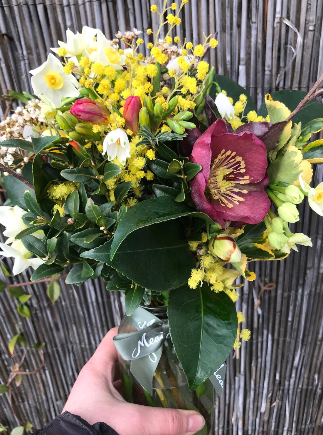 British winter seasonal flowers for MeadowSweet flower subscription posy