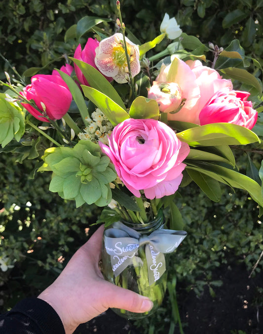 Beautifully arranged British seasonal flower posy