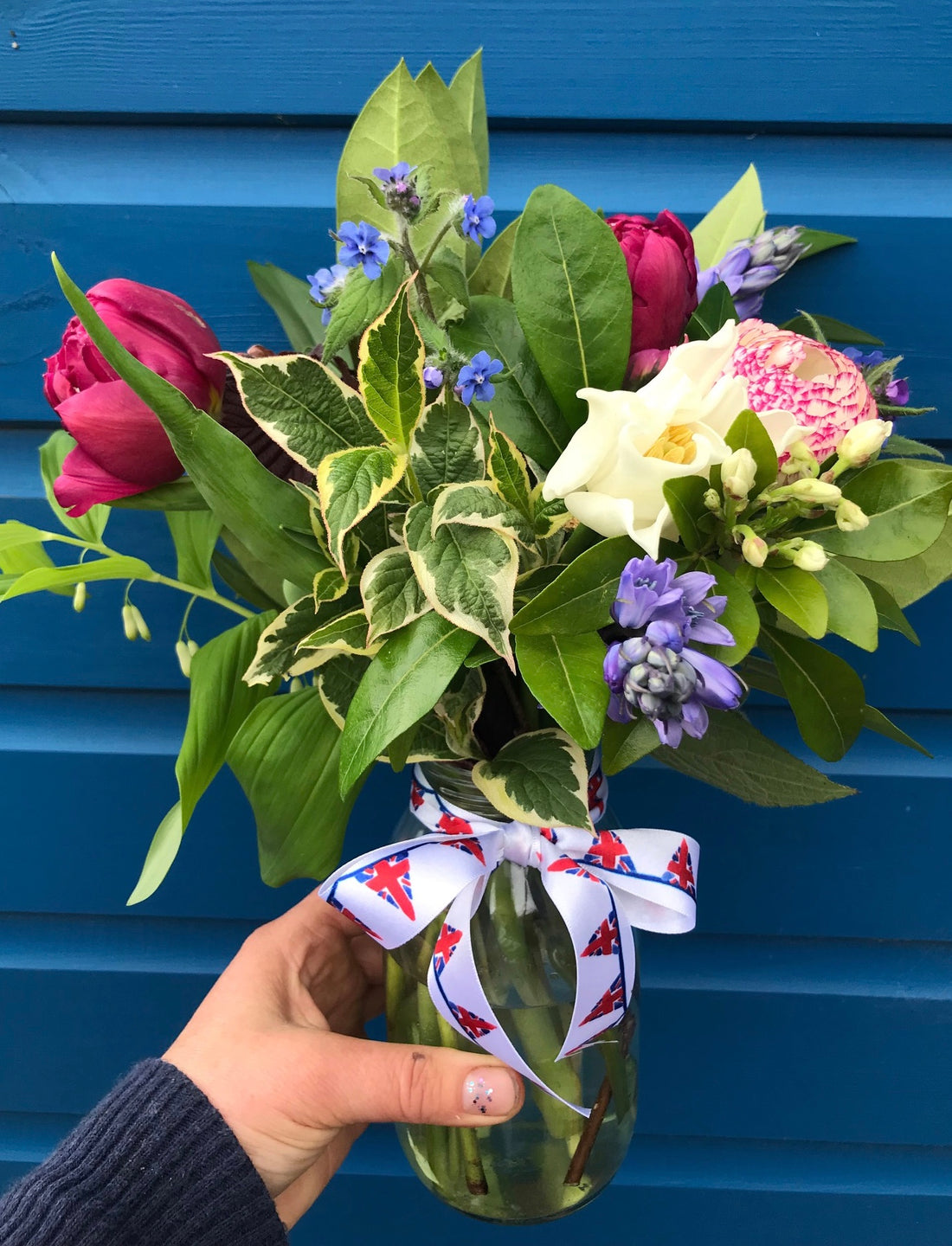 Red, white and blue British flowers to celebrate the King's Coronation