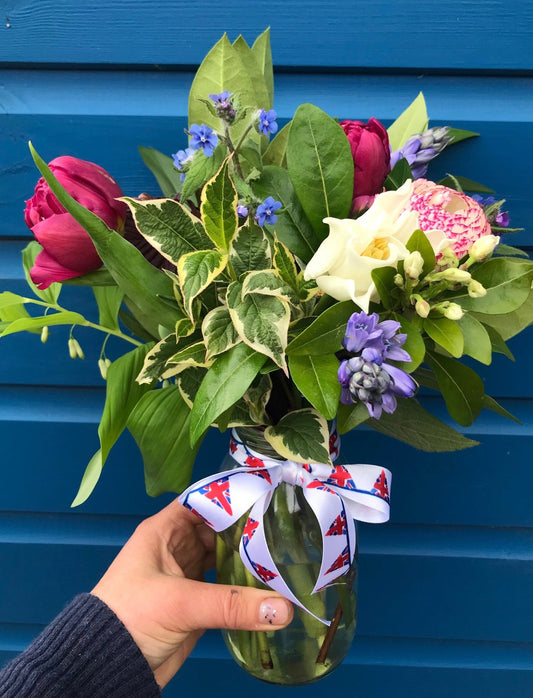 Red, white and blue British flowers to celebrate the King's Coronation