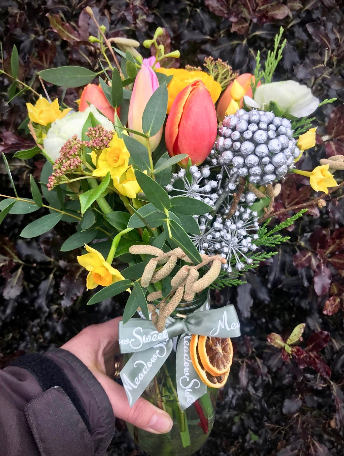 Christmas British-grown flowers for our special festive posies